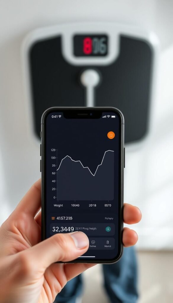 Track weight loss progress with apps