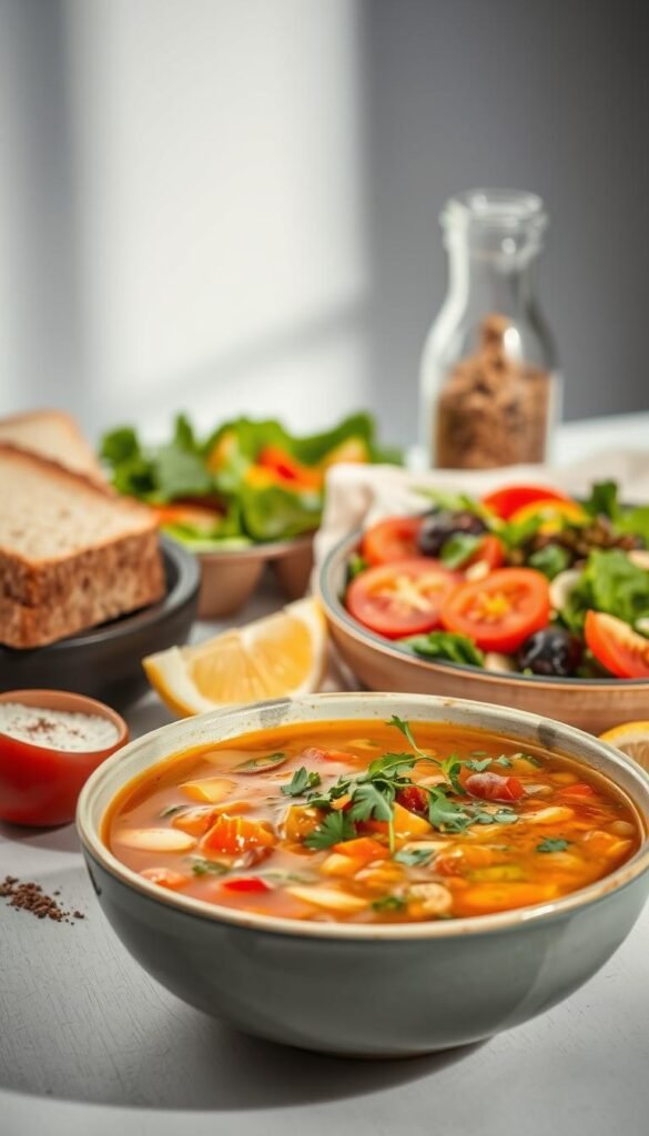 low-calorie soups and salads