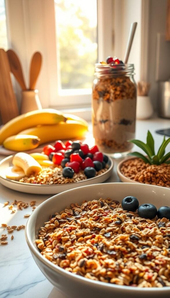 whole grains and fiber breakfast