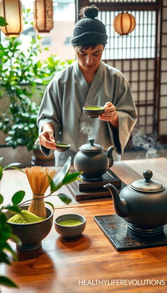traditional japanese matcha tea preparation